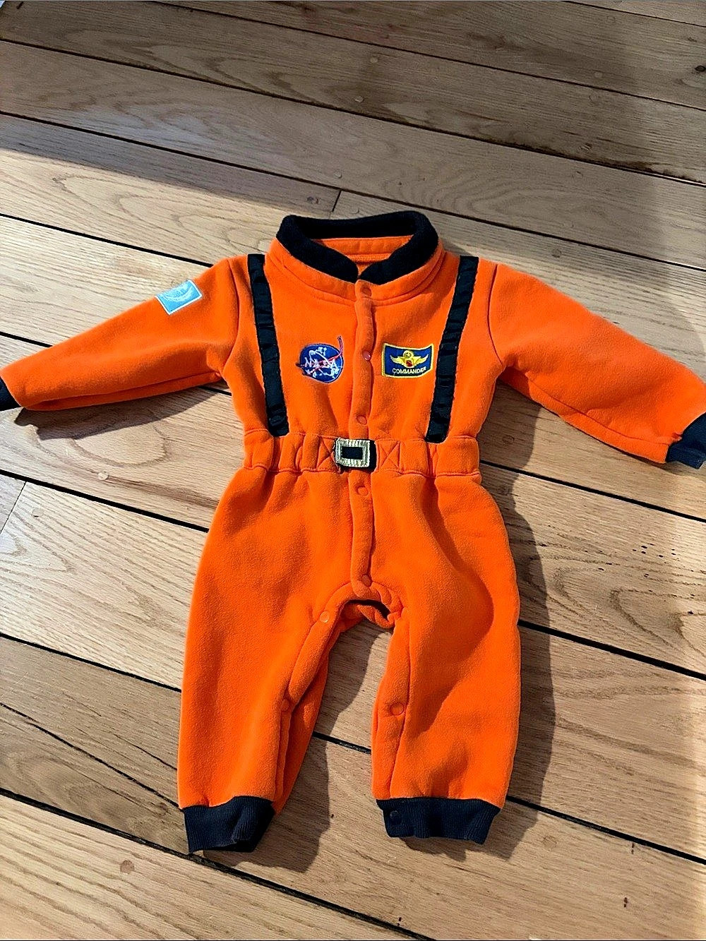 Orange Fleece Baby Footie